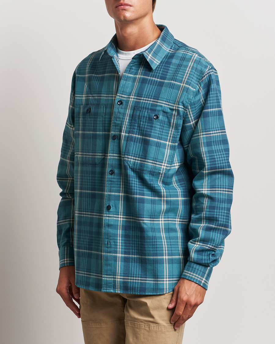 Mies | Rennot | Peak Performance | Heavy Flannel Cotton Shirt Checked Blue