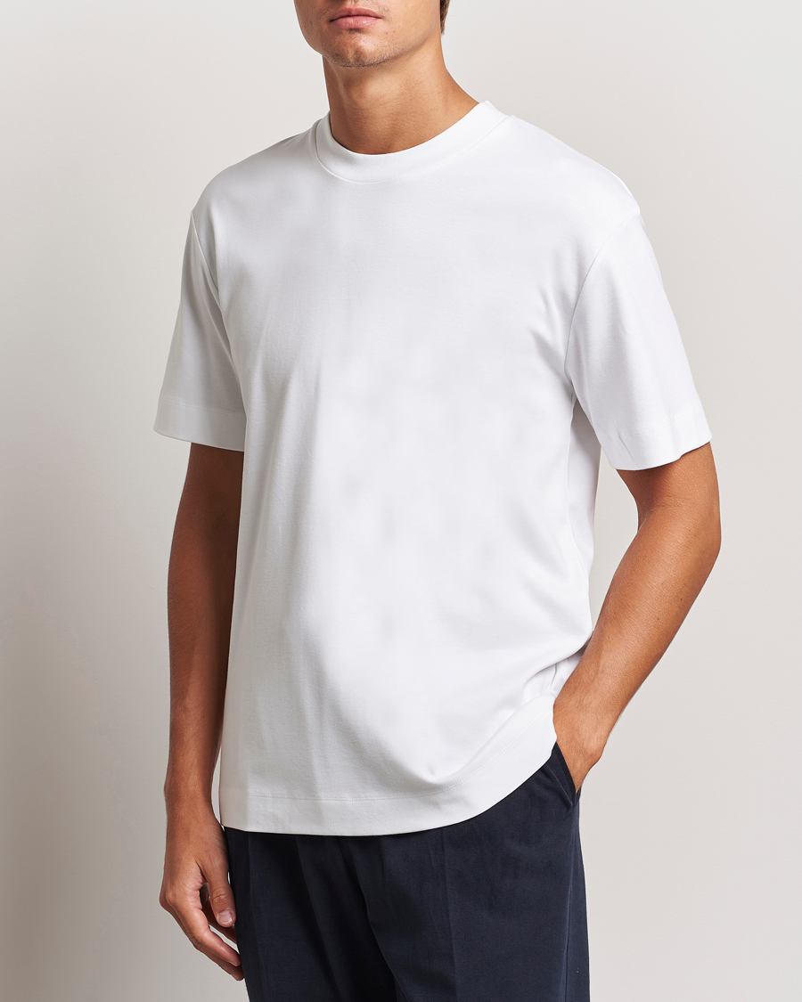 Mies |  | Sunspel | Heavyweight Mock Neck T-Shirt White