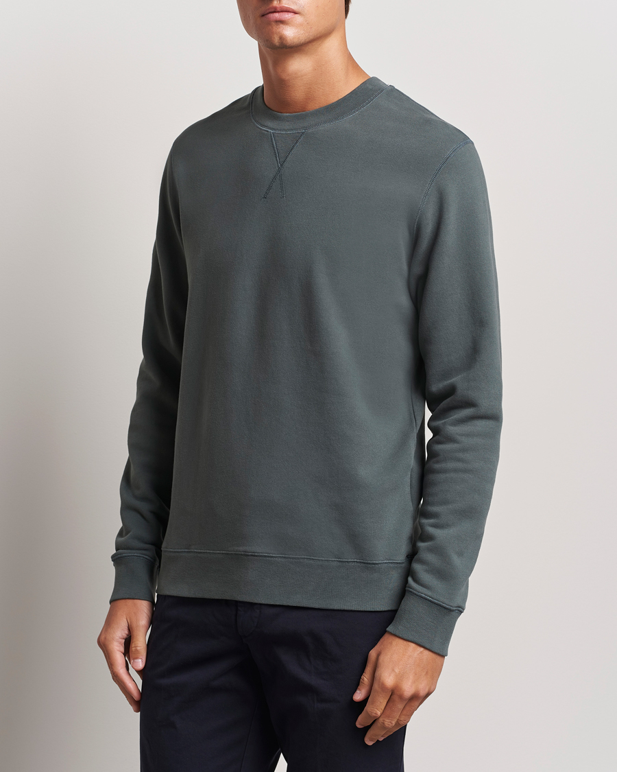 Mies |  | Sunspel | Loopback Sweatshirt Drill Green