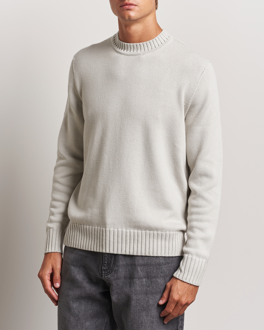 Mies |  | Sunspel | Mid Weight Cotton Crew Putty