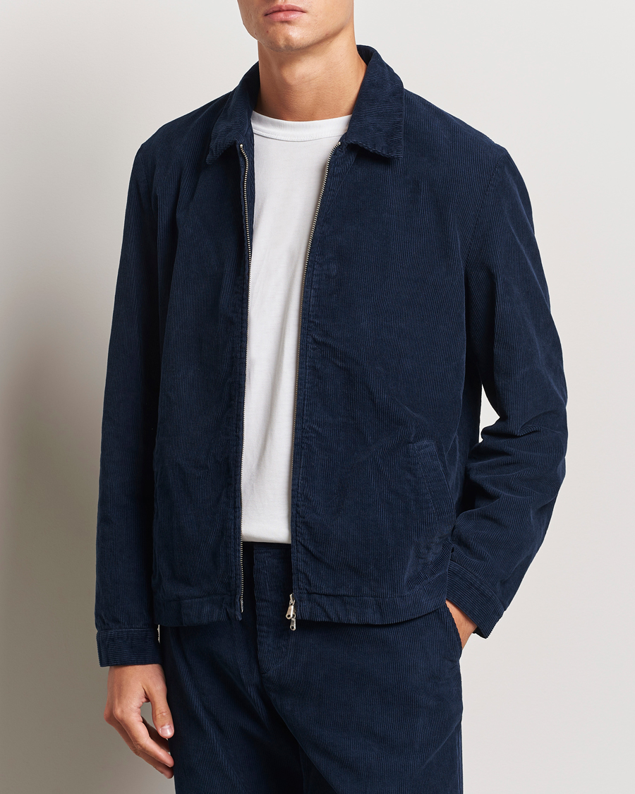 Mies |  | Sunspel | Corduroy Harrington Jacket Navy