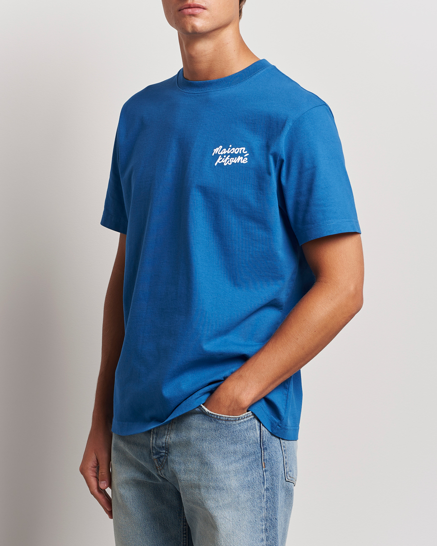 Mies |  | Maison Kitsuné | Mini Handwriting T-shirt Celestial Blue