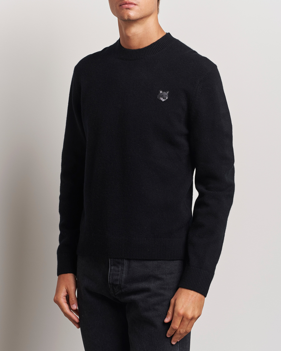 Mies |  | Maison Kitsuné | Bold Fox Lambswool Crew Neck Black