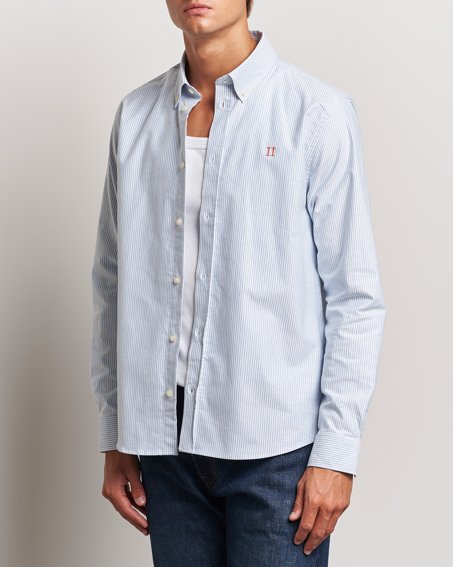 Mies |  | LES DEUX | Konrad Contrast Oxford Shirt Light Blue/White