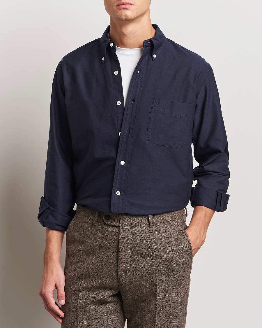 Mies |  | Kamakura Shirts | Vintage Ivy Oxford Button Down Shirt Navy