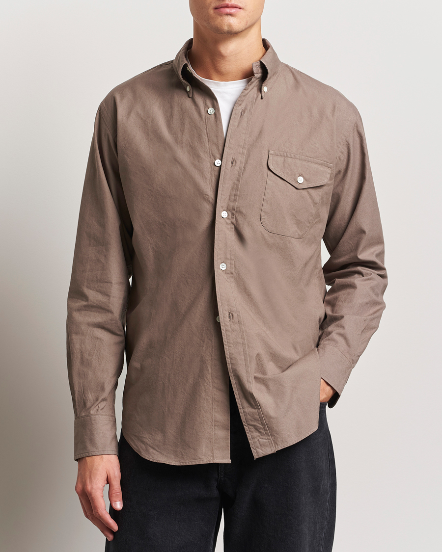 Mies |  | Kamakura Shirts | Vintage Ivy Flap Pocket Shirt Khaki