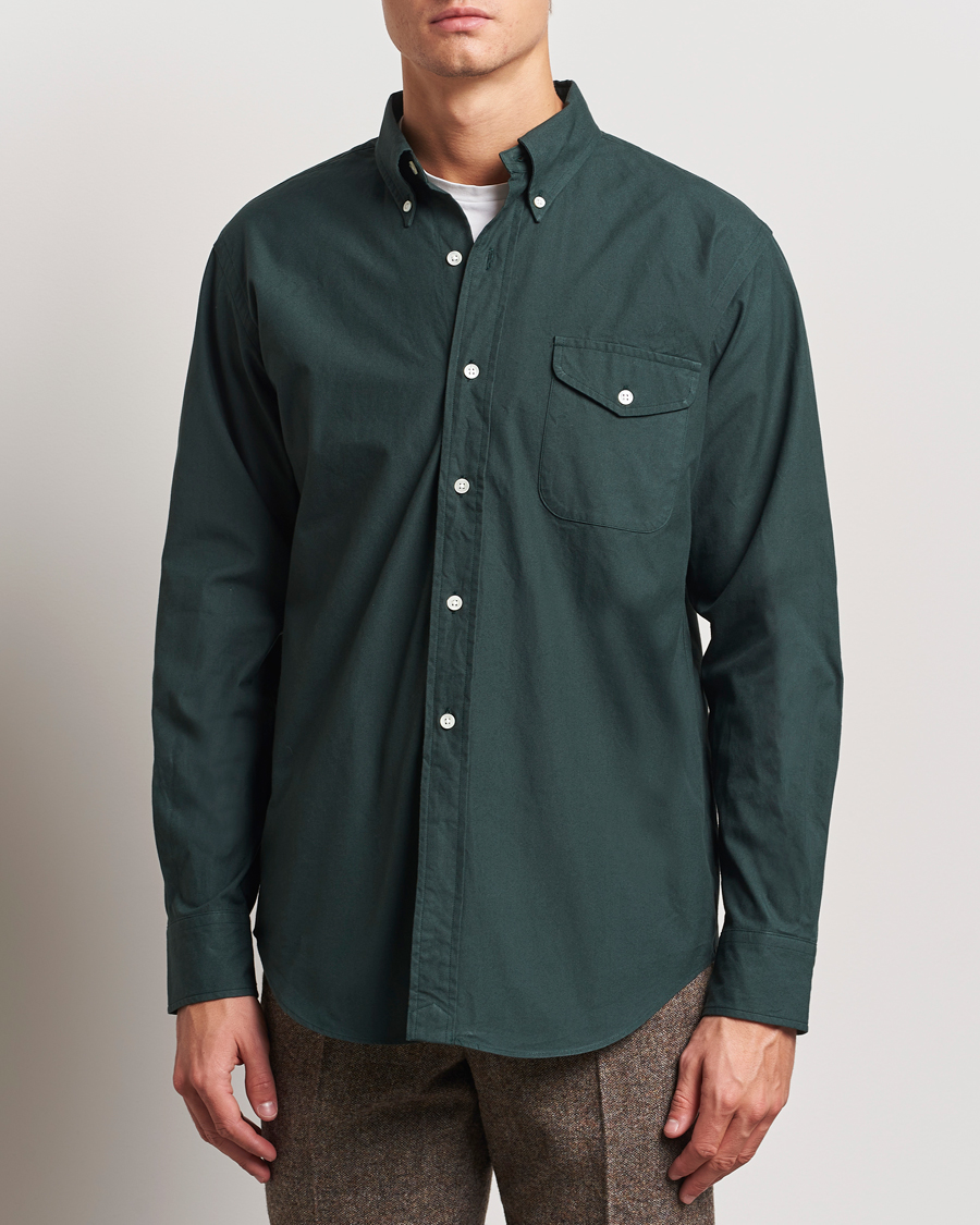 Mies |  | Kamakura Shirts | Vintage Ivy Flap Pocket Shirt Dark Green