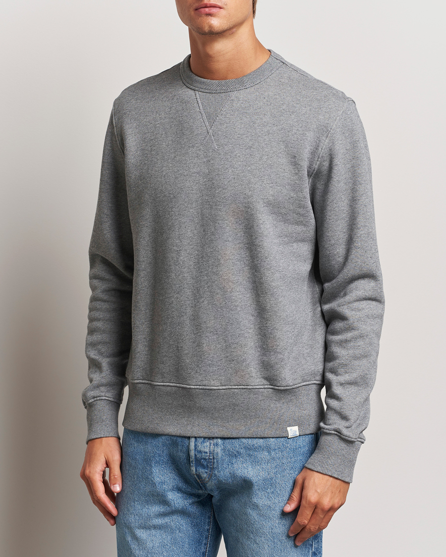 Mies |  | Merz b. Schwanen | Vintage Fleece Crew Neck Sweatshirt Grey Melange