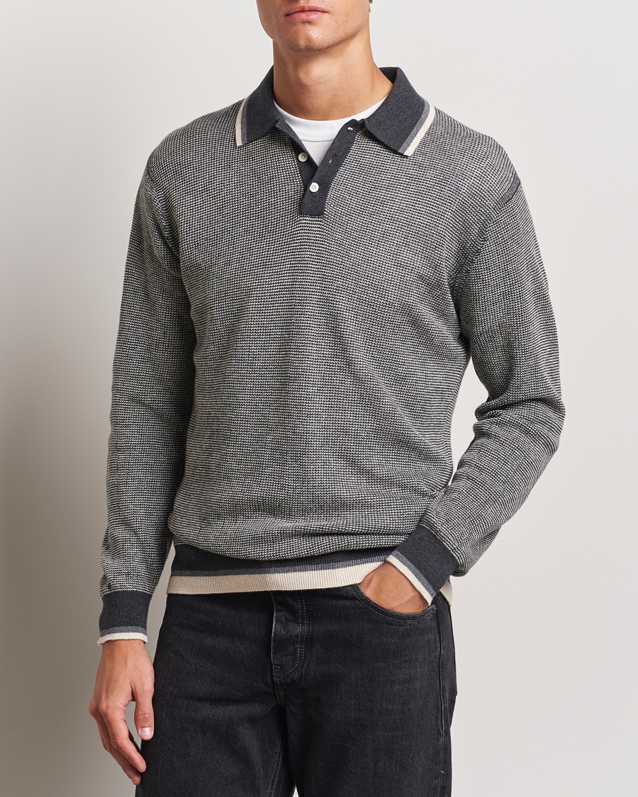 Mies |  | BEAMS PLUS | Collar Line Knitted Polo Charcoal