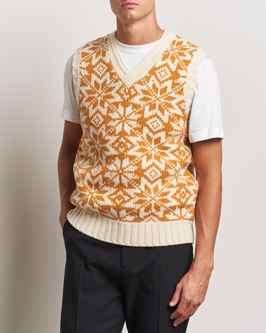 Mies |  | BEAMS PLUS | Snow Pattern Knit Vest Gold