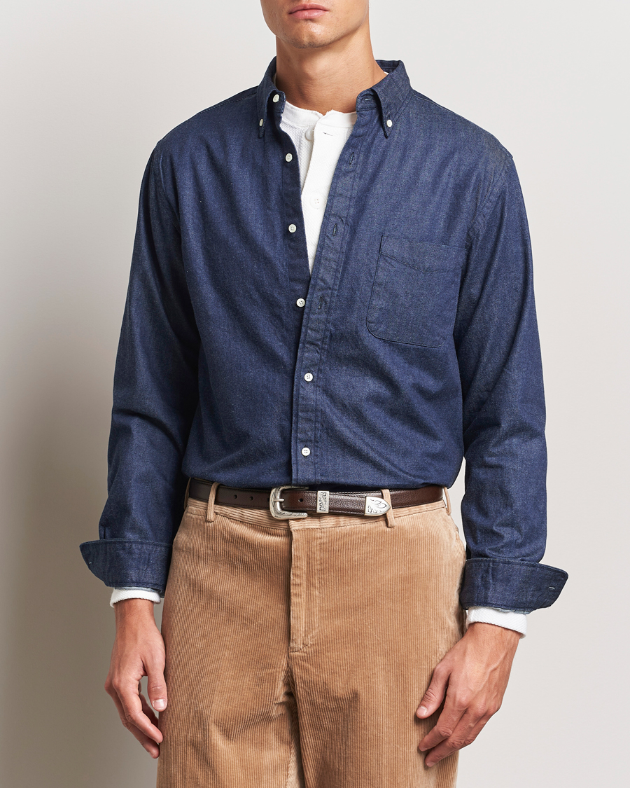 Mies |  | BEAMS PLUS | Denim Button Down Shirt Dark Indigo