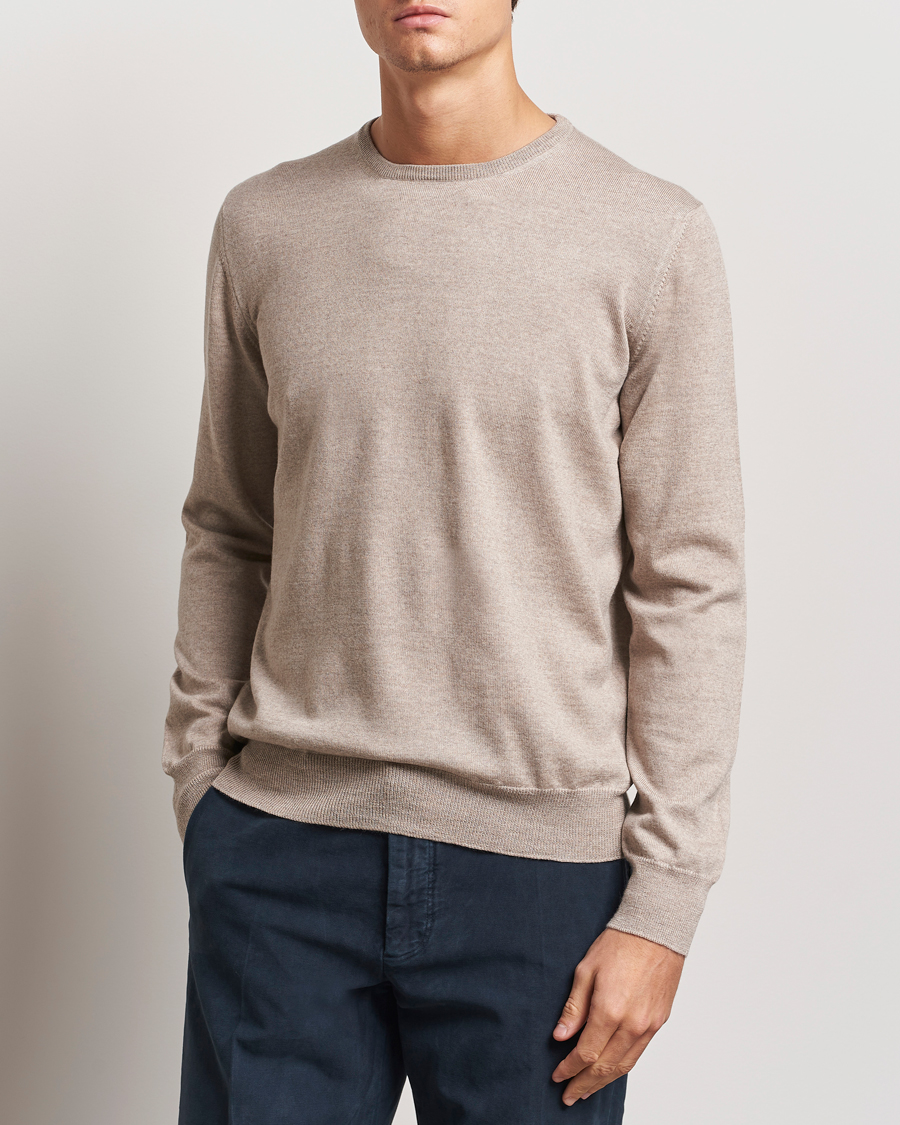 Mies |  | Gran Sasso | Merino Fashion Fit Crew Neck Pullover Light Beige