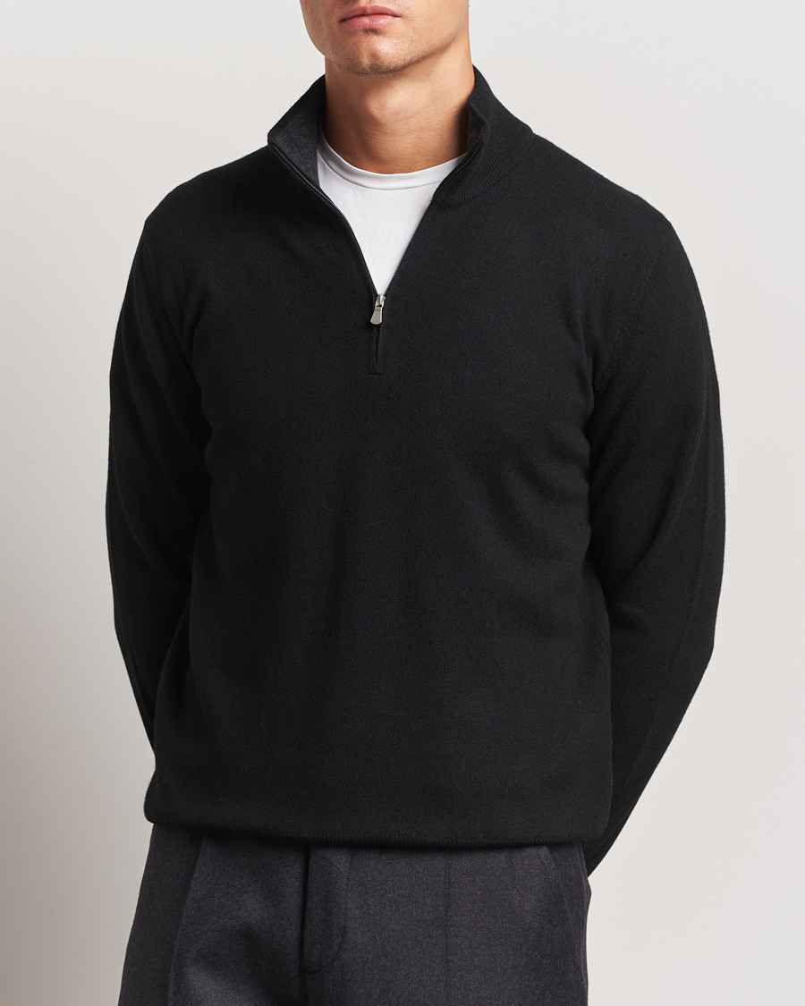 Mies |  | Gran Sasso | Wool/Cashmere Half Zip Black