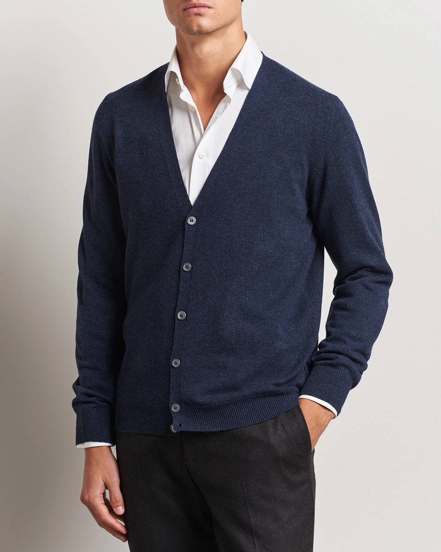 Mies |  | Gran Sasso | Wool/Cashmere Cardigan Navy Melange