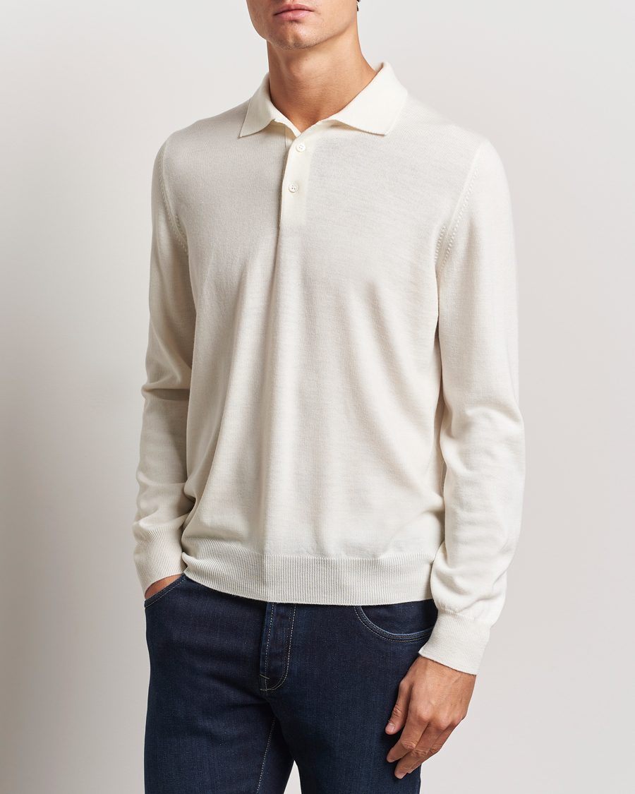 Mies |  | Gran Sasso | Merino Fashion Fit Polo Cream