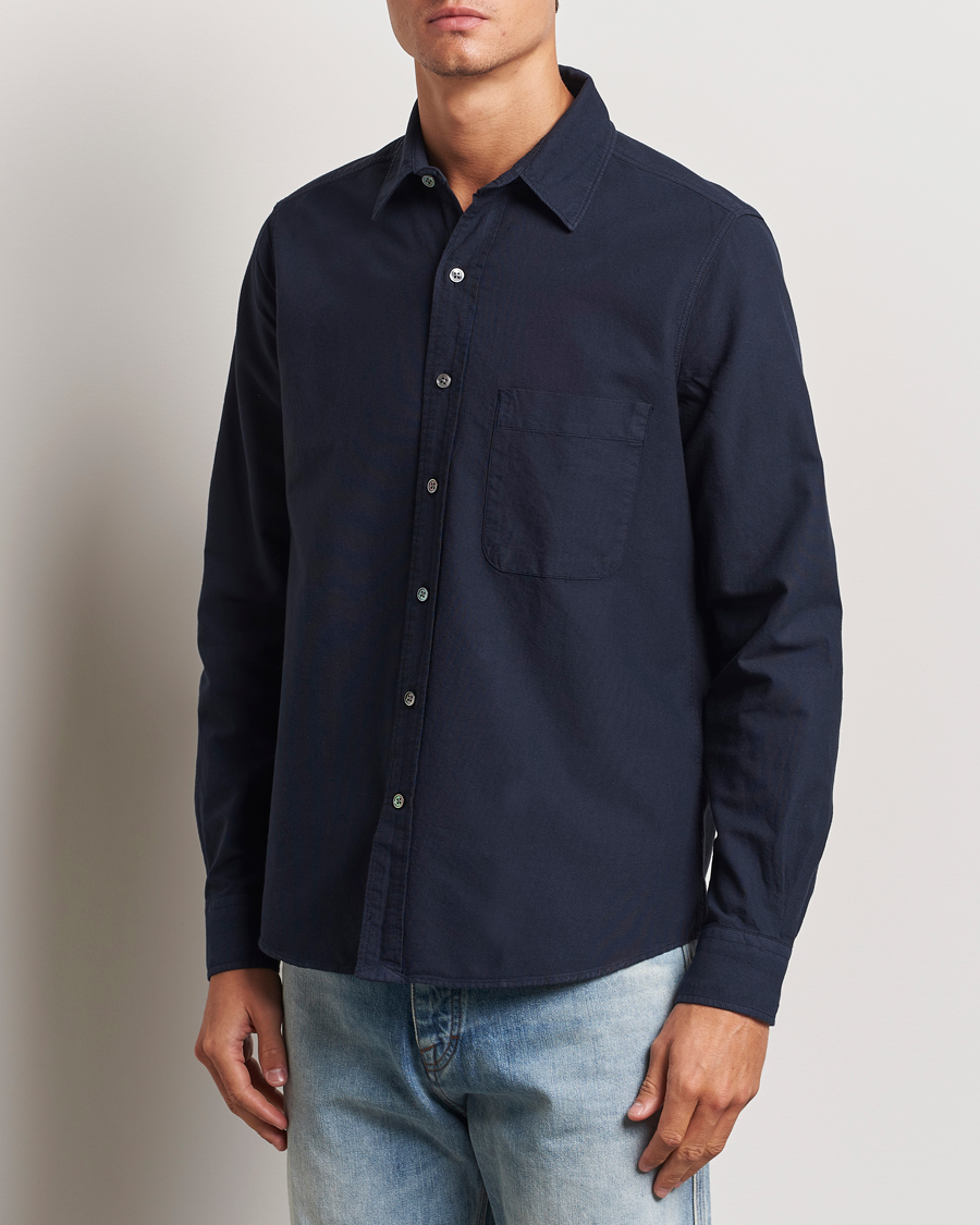 Mies |  | A Day\'s March | Mason Dyed Oxford Shirt Navy