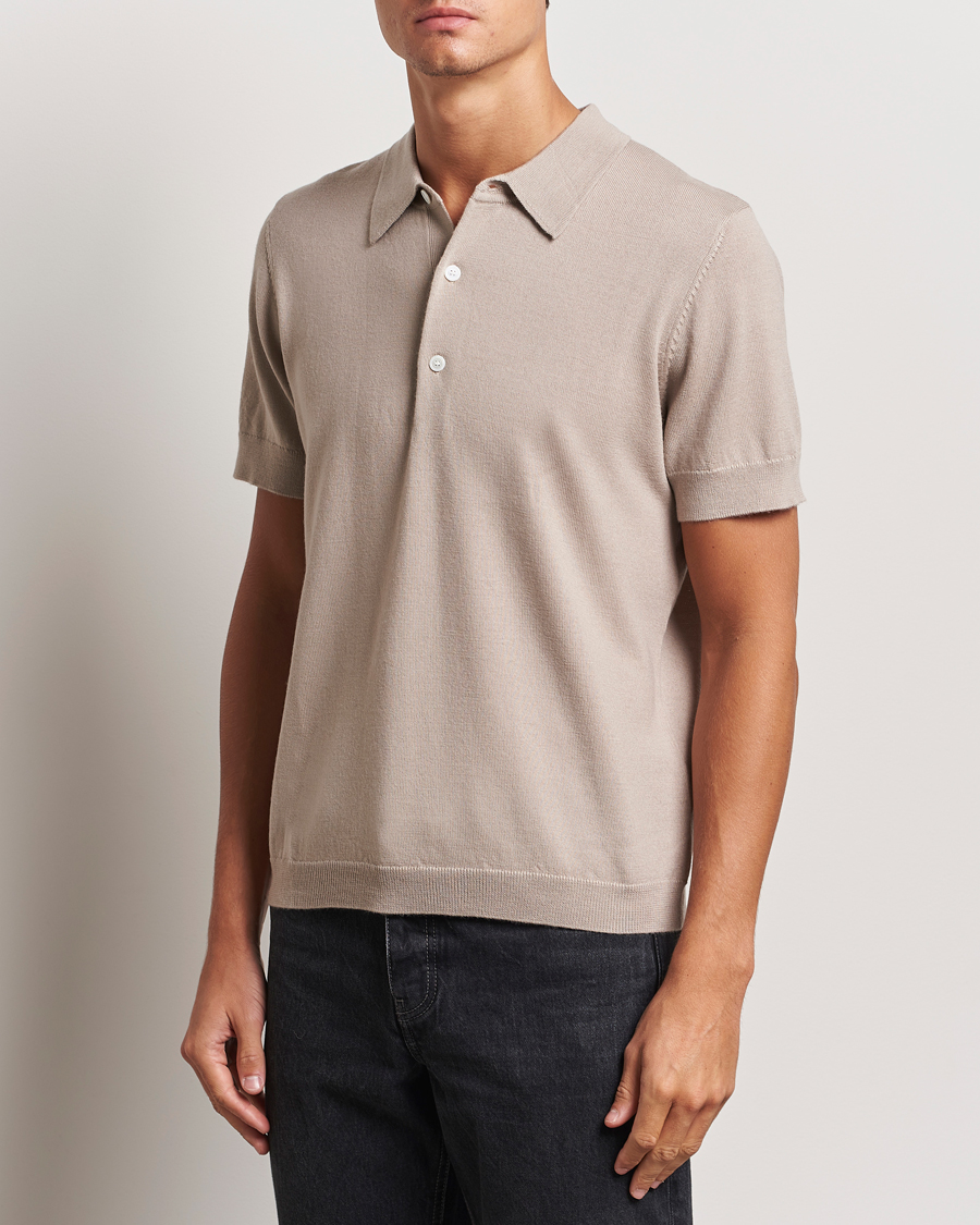 Mies |  | A Day\'s March | Rosehall Short Sleeve Merino Polo Dove