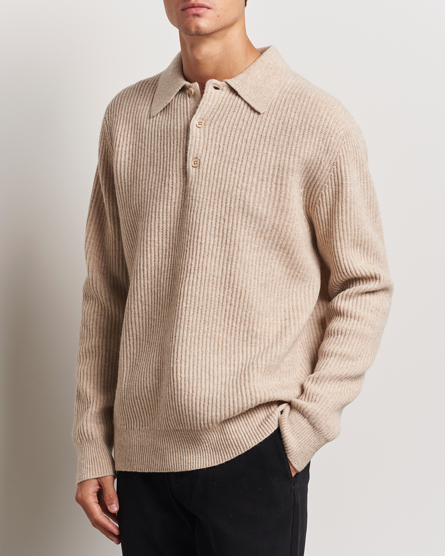 Mies | Puserot | A Day\'s March | Dover Lambswool Polo Sand Melange