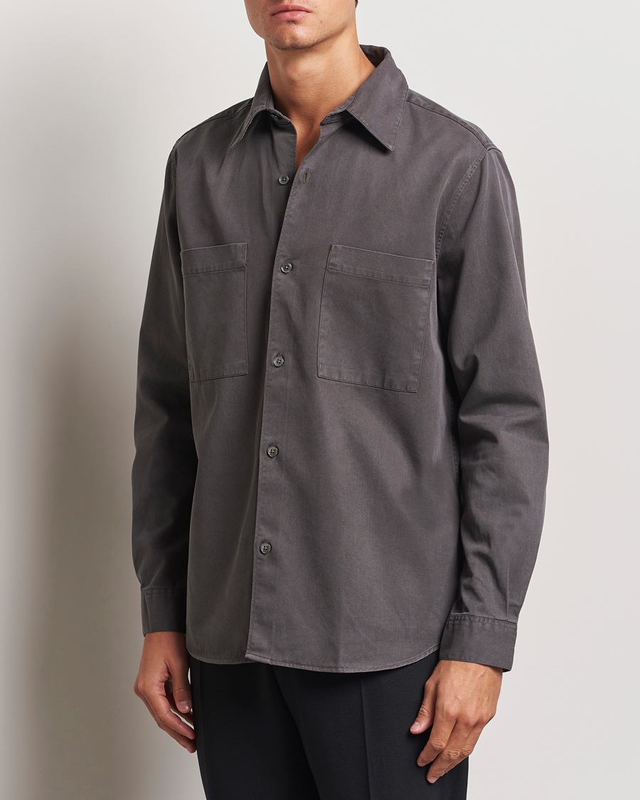 Mies |  | A Day\'s March | Farleigh Lyocell Shirt Dark Grey