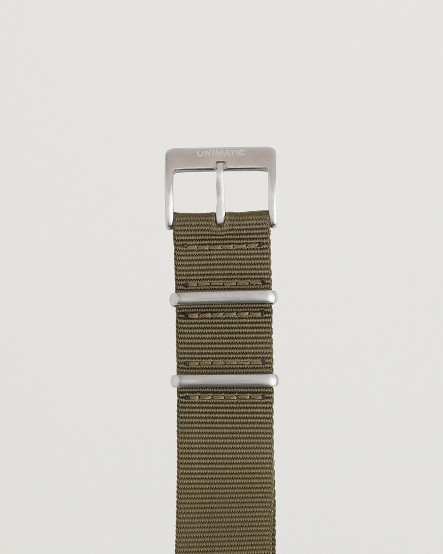 Mies |  | UNIMATIC | Nylon Nato Steel 22mm Strap Olive