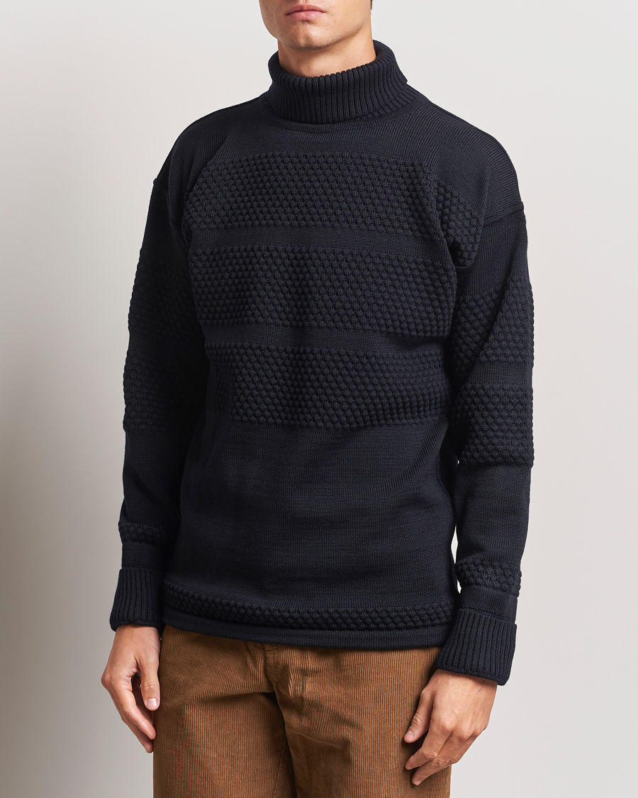 Mies |  | S.N.S. Herning | Fisherman Wool Rollneck Sweater Navy Blue