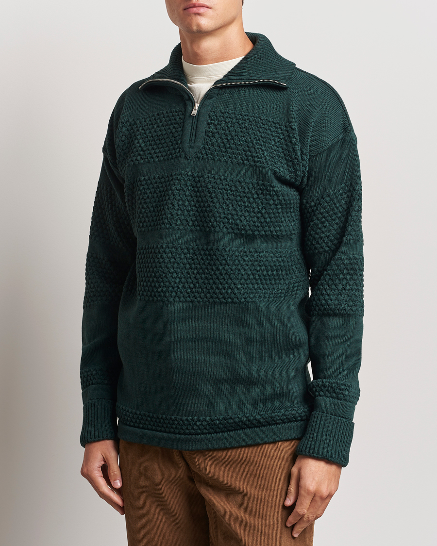 Mies |  | S.N.S. Herning | Fisherman Wool Half Zip Sweater Thunder Green