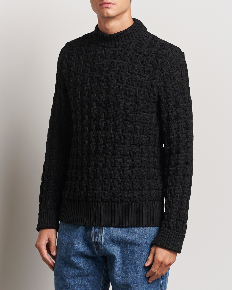 Mies |  | S.N.S. Herning | Stark Wool Cable Knit Sweater Black