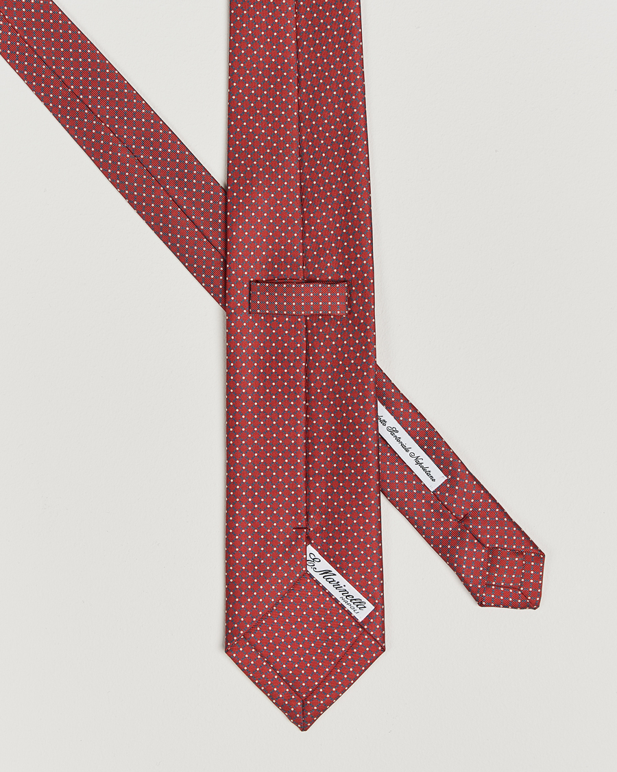 Mies |  | E. Marinella | 3-Fold Printed Silk Tie Burgundy