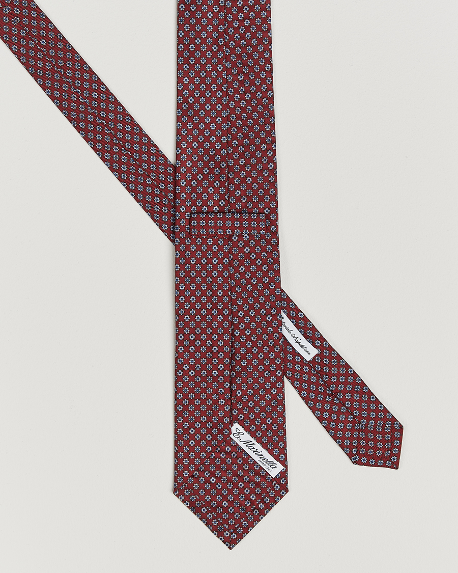 Mies |  | E. Marinella | 3-Fold Printed Silk Tie Burgundy