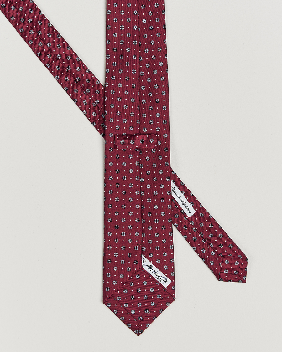 Mies |  | E. Marinella | 3-Fold Printed Silk Tie Burgundy