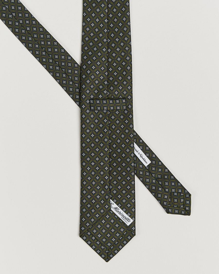 Mies |  | E. Marinella | 3-Fold Printed Silk Tie Dark Green