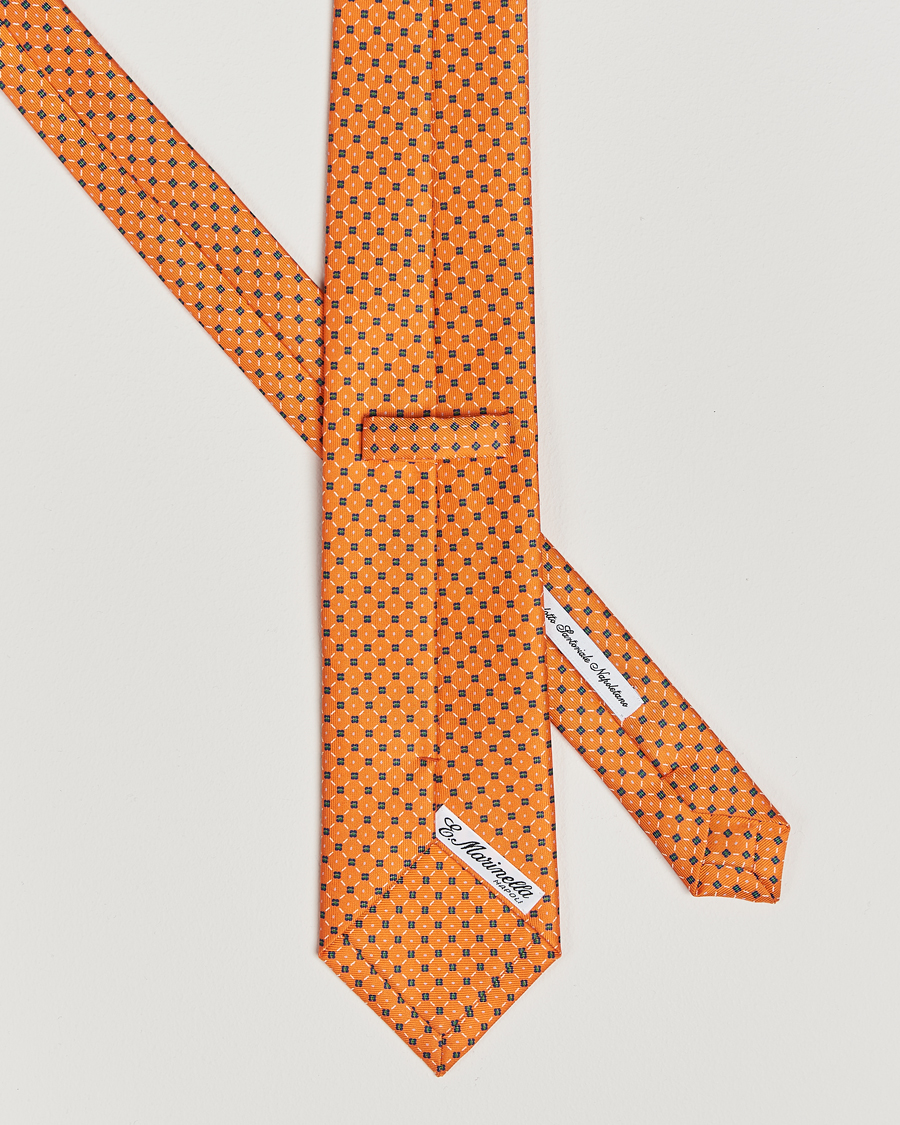 Mies |  | E. Marinella | 3-Fold Printed Silk Tie Orange