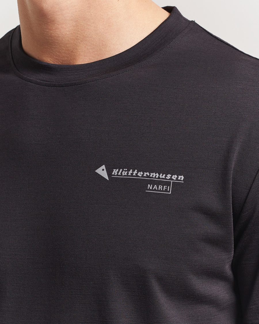 Mies | T-paidat | Klättermusen | Narfi Short Sleeve Running T-Shirt Raven