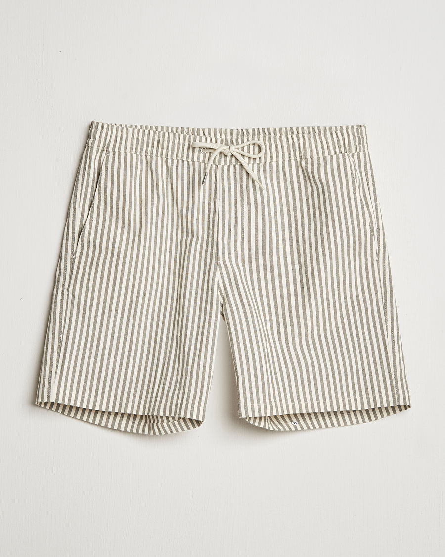 Mies | Shortsit | NN07 | Gregor Striped Drawstring Shorts Green/White