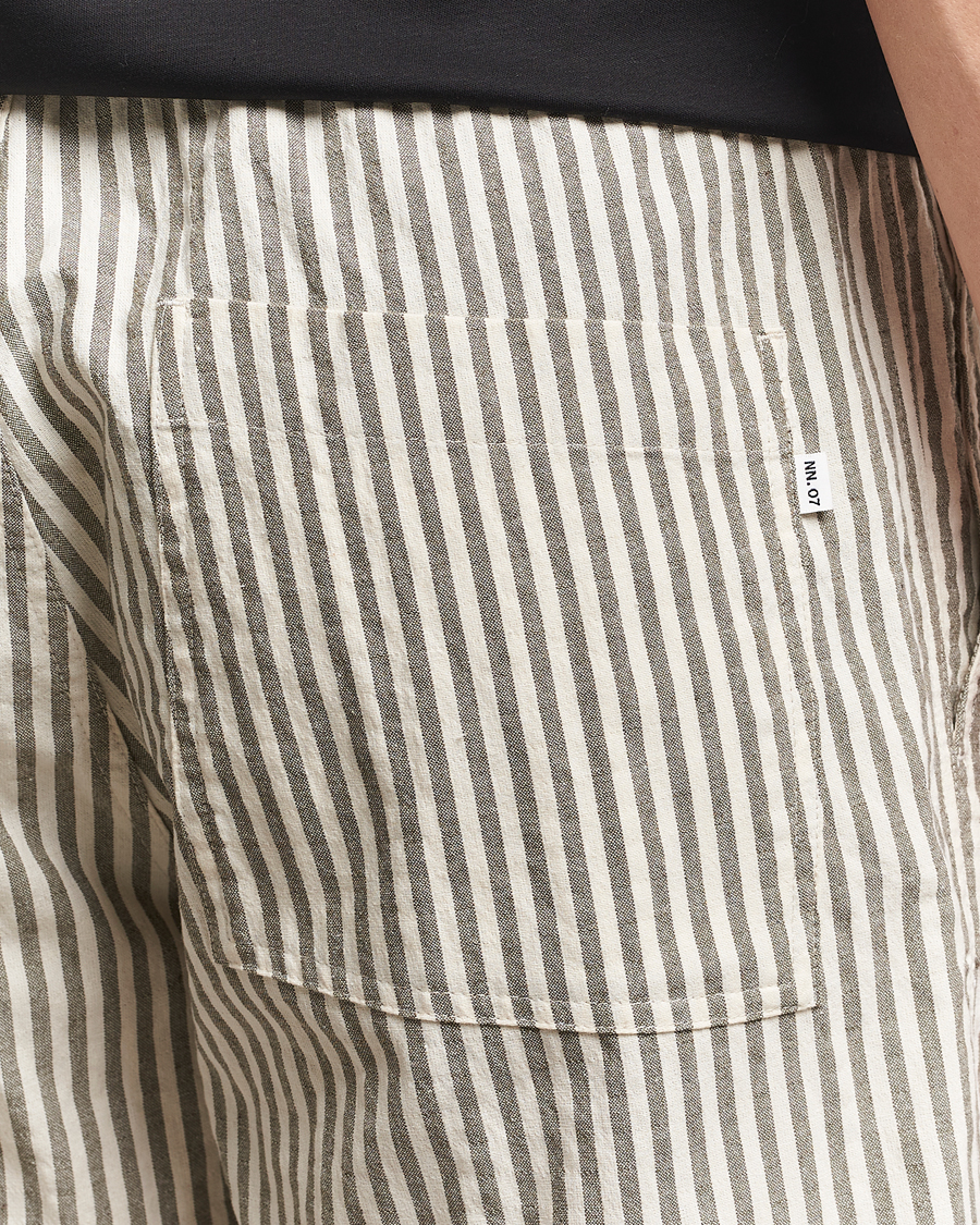 Mies | Shortsit | NN07 | Gregor Striped Drawstring Shorts Green/White