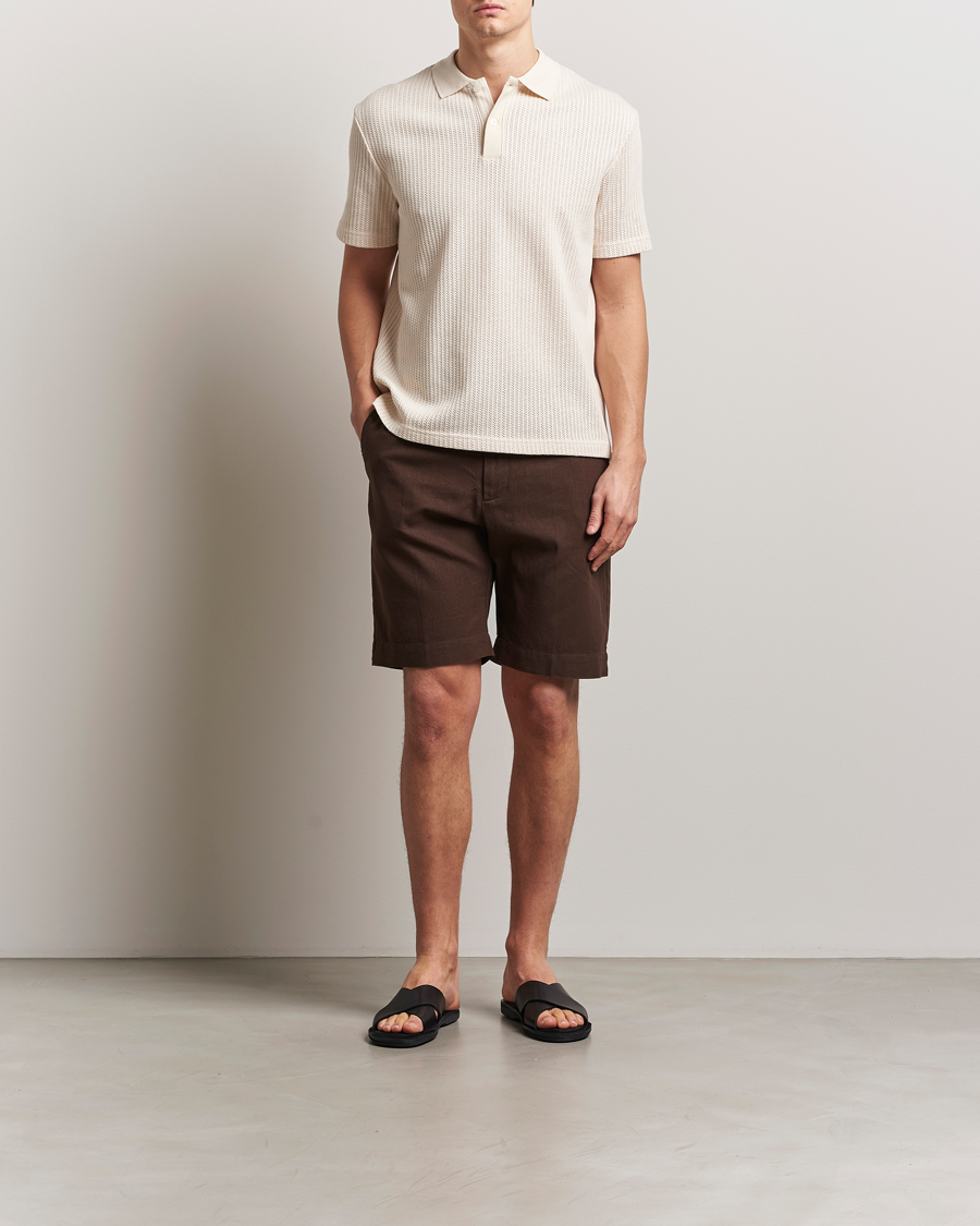 Mies | Shortsit | NN07 | Billie Cotton/Linen Drawstring Shorts Demitasse Brown