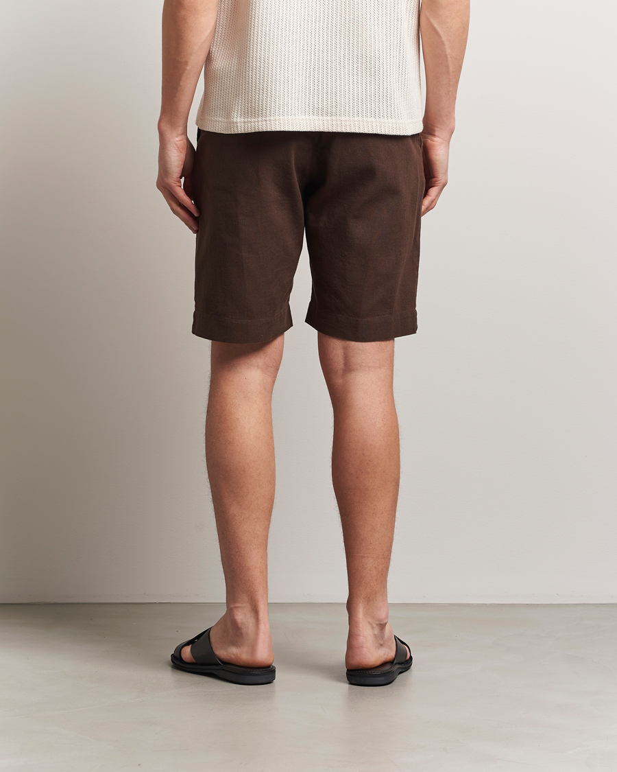 Mies | Shortsit | NN07 | Billie Cotton/Linen Drawstring Shorts Demitasse Brown
