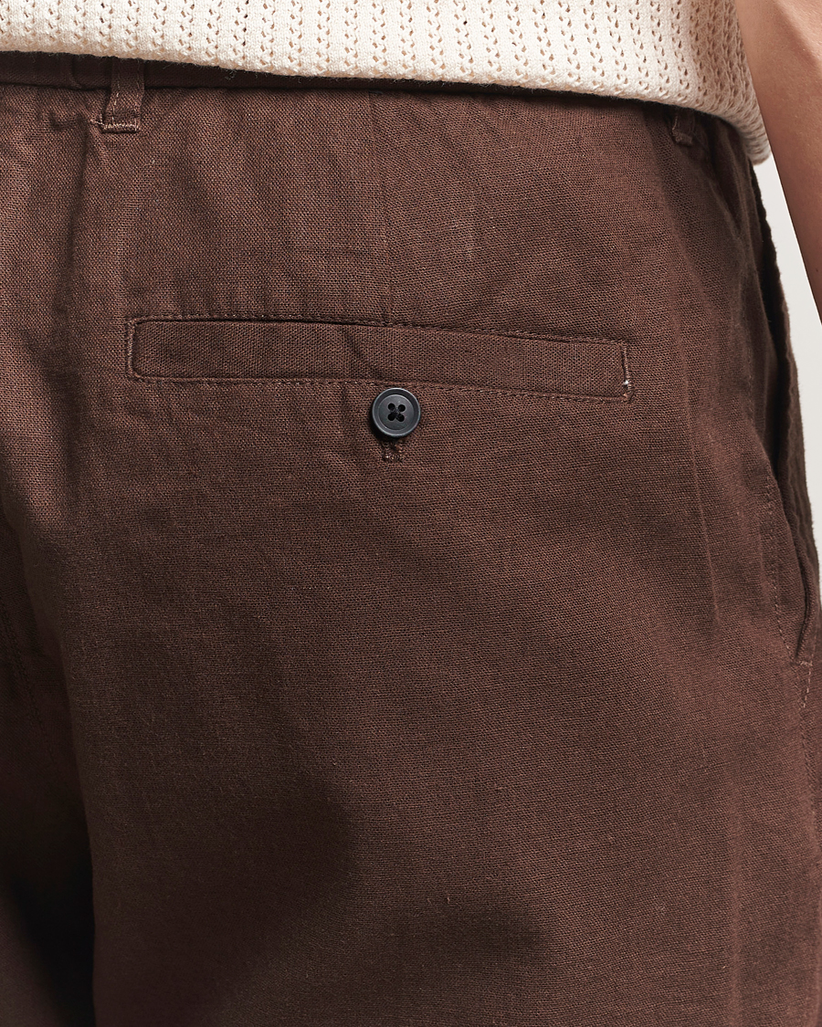 Mies | Shortsit | NN07 | Billie Cotton/Linen Drawstring Shorts Demitasse Brown