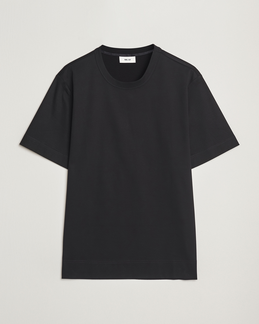 Mies | T-paidat | NN07 | Pedro Mercerized Crew Neck T-Shirt Black