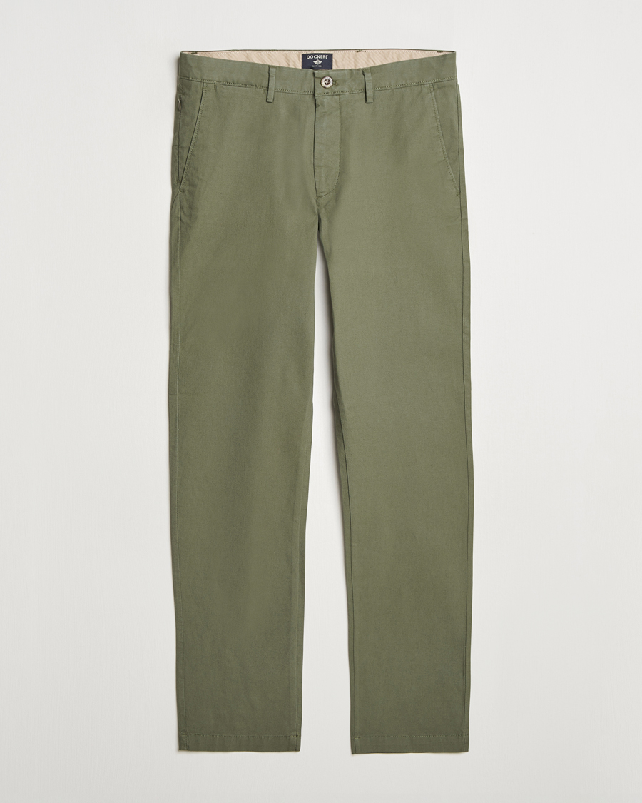 Mies | Housut | Dockers | Crafted Khaki Slim Cotton/Linen Chino Teal Leaf