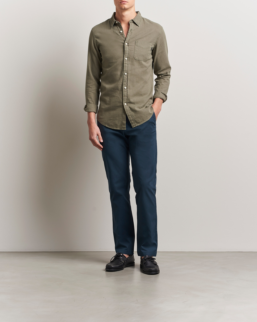 Mies | Housut | Dockers | Crafted Khaki Slim Cotton/Linen Chino Stratified Sea