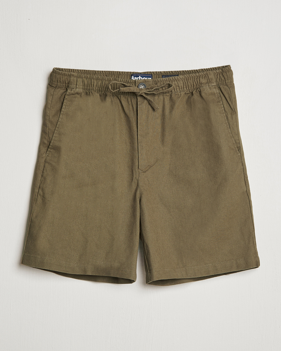 Mies | Shortsit | Barbour Lifestyle | Cotton/Linen Relaxed Shorts Light Sage