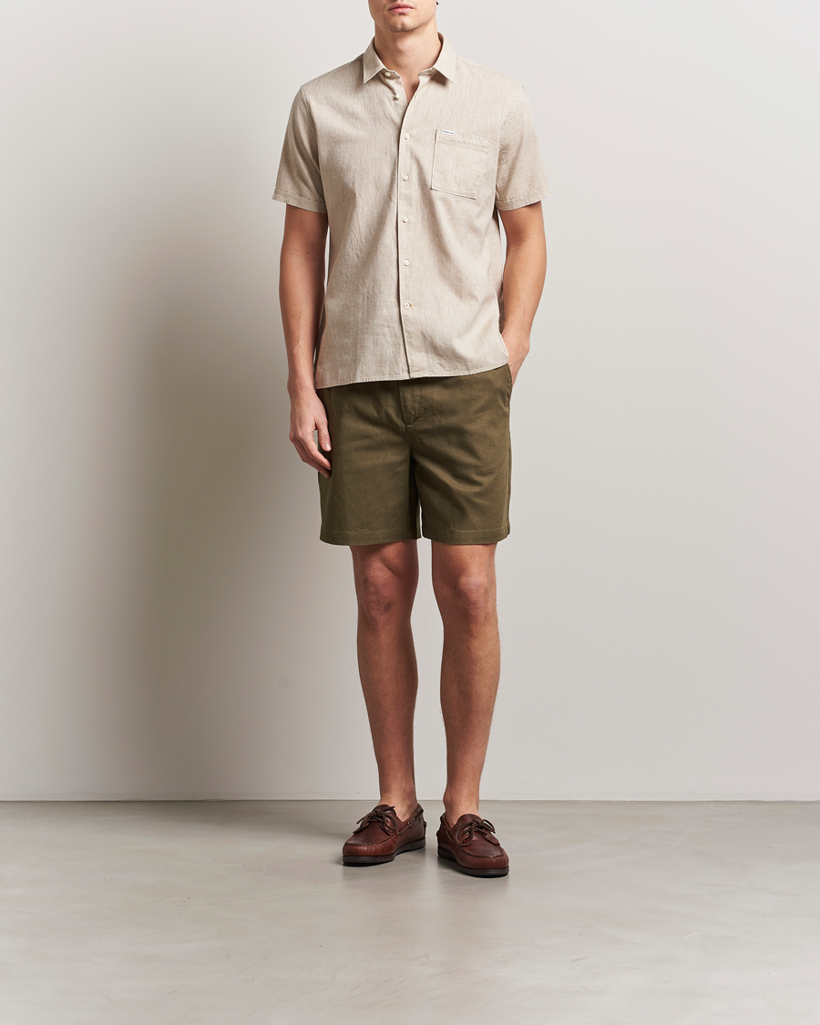 Mies | Shortsit | Barbour Lifestyle | Cotton/Linen Relaxed Shorts Light Sage