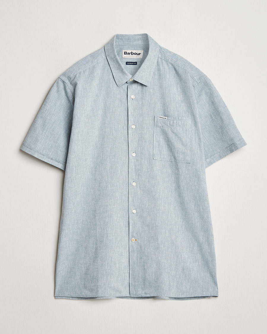 Mies | Kauluspaidat | Barbour Lifestyle | Nelson Short Sleeve Linen/Cotton Shirt Lead