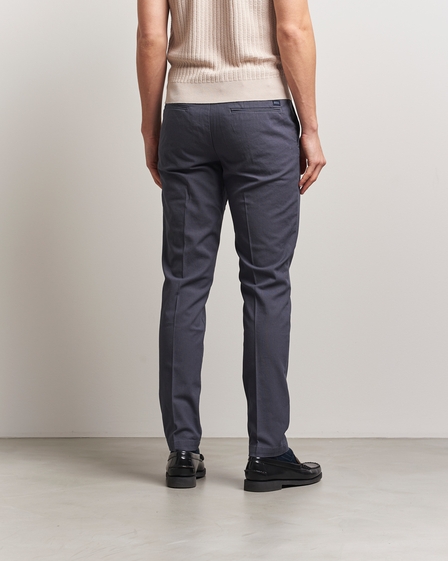 Mies | Housut | BOSS BLACK | Kaito Structured Cotton Pants Dark Blue