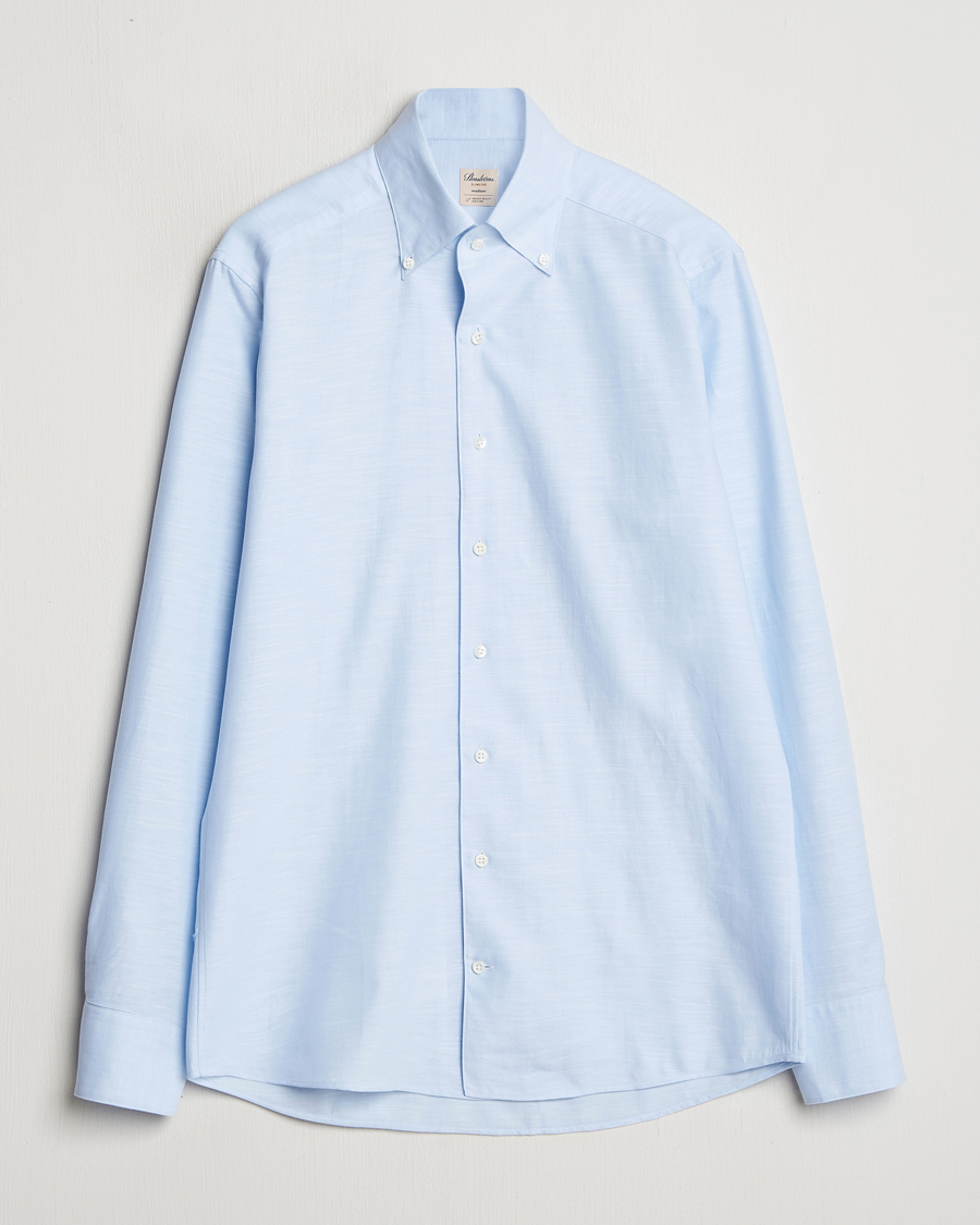 Mies | Kauluspaidat | Stenströms | Soft Cotton One Piece Button Down Shirt Blue