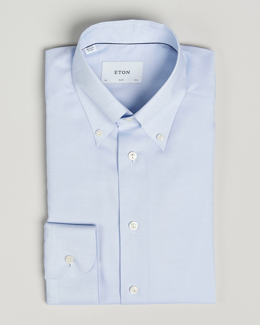 Mies | Kauluspaidat | Eton | Slim Fit Wrinkle Free Oxford Shirt Light Blue