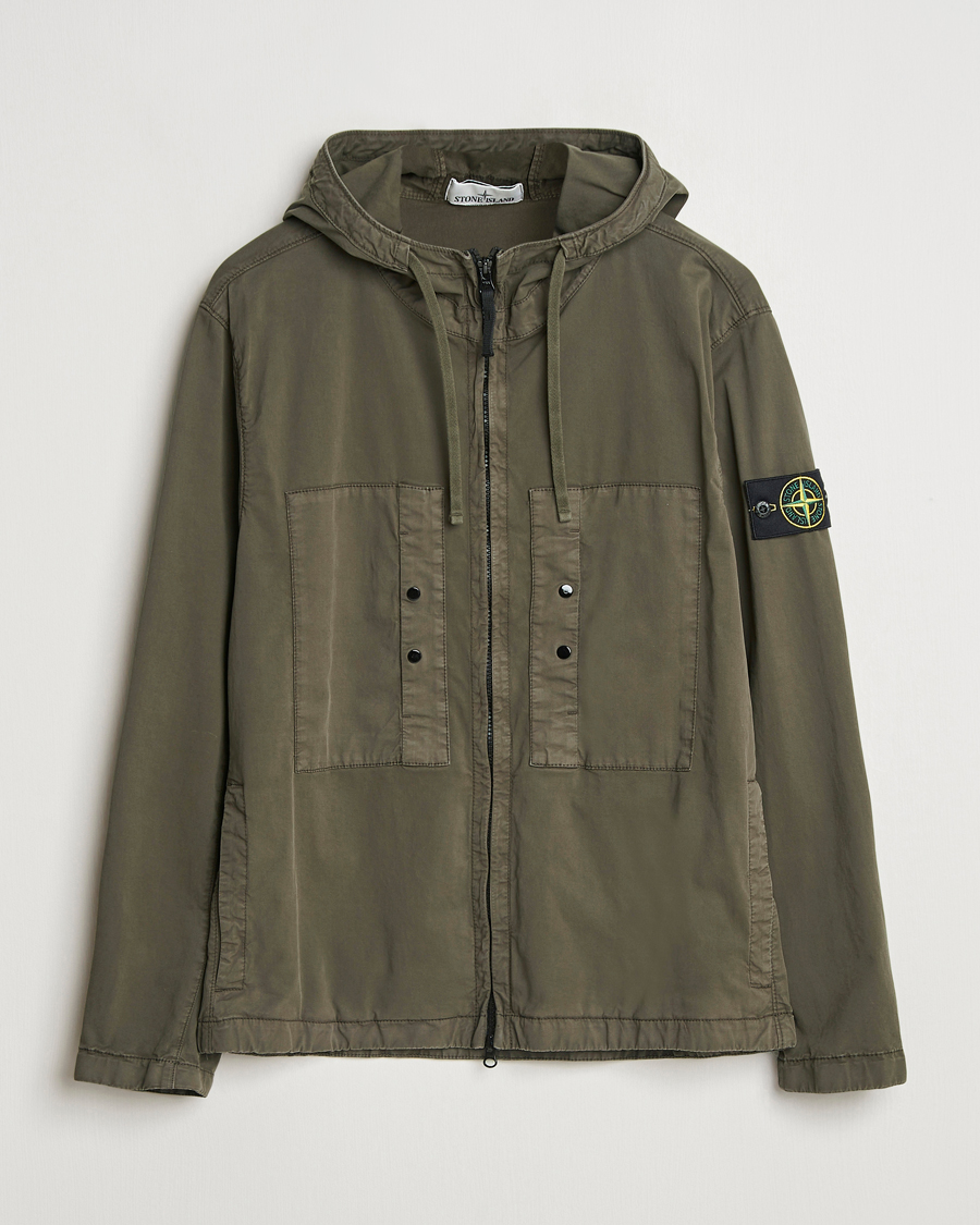 Mies | Takit | Stone Island | Supima Cotton Stretch Hooded Jacket Military Green