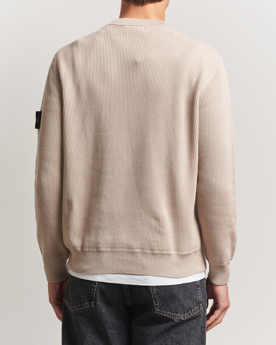 Mies | Puserot | Stone Island | Ribbed Soft Organic Cotton Crewneck Desert
