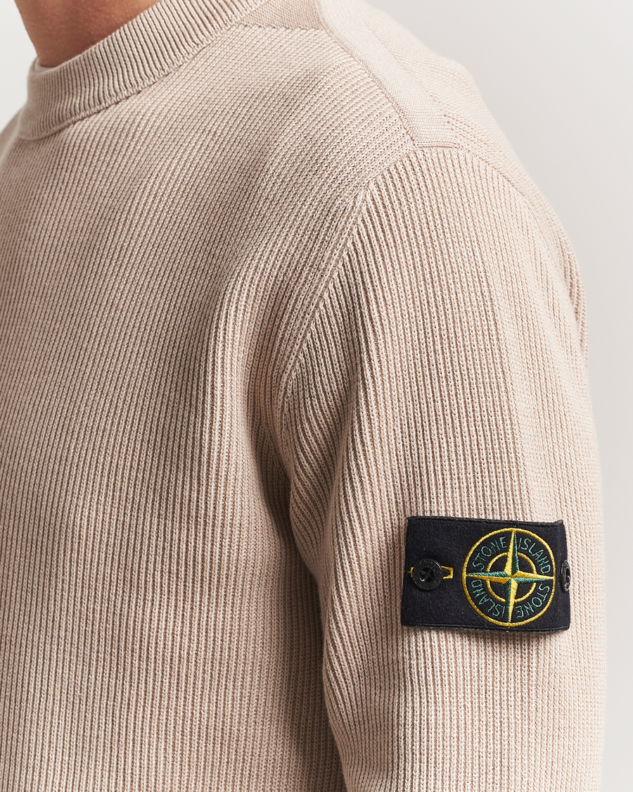Mies | Puserot | Stone Island | Ribbed Soft Organic Cotton Crewneck Desert